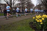 5 April 2018; UCD players prior to the Annual Rugby Colours Match 2018 match between UCD and Trinity at College Park in Trinity College, Dublin. Photo by Stephen McCarthy/Sportsfile