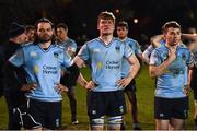 5 April 2018; UCD players following the Annual Rugby Colours Match 2018 match between UCD and Trinity at College Park in Trinity College, Dublin. Photo by Stephen McCarthy/Sportsfile
