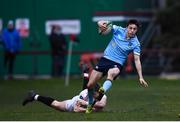 5 April 2018; Steven Kilgallen of UCD is tackled by Evan Dixon of Trinity during the Annual Rugby Colours Match 2018 match between UCD and Trinity at College Park in Trinity College, Dublin. Photo by Stephen McCarthy/Sportsfile