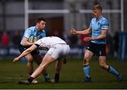 5 April 2018; Jamie Glynn of UCD is tackled by Kyle Dixon of Trinity during the Annual Rugby Colours Match 2018 match between UCD and Trinity at College Park in Trinity College, Dublin. Photo by Stephen McCarthy/Sportsfile