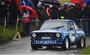 6 April 2018; Wesley Patterson and Johnny Baird, in a Ford Escort Mk2, during Day One of the 2018 UAC Easter Stages rally, round two of the Irish Tarmac rally championship, at Special Stage 1, Lady Hill/Ballyclare, in Co. Antrim. Photo by Philip Fitzpatrick/Sportsfile