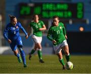 6 April 2018; Katie McCabe of Republic of Ireland in action against Valentína Šušolová of Slovakia during the 2019 FIFA Women's World Cup Qualifier match between Republic of Ireland and Slovakia at Tallaght Stadium in Tallaght, Dublin. Photo by Stephen McCarthy/Sportsfile