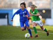 6 April 2018; Denise O'Sullivan of Republic of Ireland in action against Lucia Šušková of Slovakia during the 2019 FIFA Women's World Cup Qualifier match between Republic of Ireland and Slovakia at Tallaght Stadium in Tallaght, Dublin. Photo by Stephen McCarthy/Sportsfile