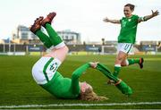 6 April 2018; Amber Barrett of Republic of Ireland celebrates after scoring her side's winning goal, with team-mate Katie McCabe, right, during the 2019 FIFA Women's World Cup Qualifier match between Republic of Ireland and Slovakia at Tallaght Stadium in Tallaght, Dublin. Photo by Stephen McCarthy/Sportsfile