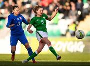 6 April 2018; Leanne Kiernan of Republic of Ireland in action against Lucia Šušková of Slovakia during the 2019 FIFA Women's World Cup Qualifier match between Republic of Ireland and Slovakia at Tallaght Stadium in Tallaght, Dublin. Photo by Stephen McCarthy/Sportsfile