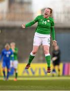 6 April 2018; Amber Barrett of Republic of Ireland celebrates at the final whistle following the 2019 FIFA Women's World Cup Qualifier match between Republic of Ireland and Slovakia at Tallaght Stadium in Tallaght, Dublin. Photo by Stephen McCarthy/Sportsfile
