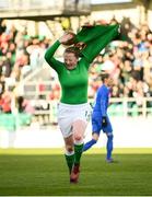 6 April 2018; Amber Barrett of Republic of Ireland celebrates after scoring her side's second goal during the 2019 FIFA Women's World Cup Qualifier match between Republic of Ireland and Slovakia at Tallaght Stadium in Tallaght, Dublin. Photo by Stephen McCarthy/Sportsfile