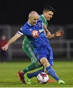 6 April 2018; Paul Keegan of Waterford FC in action against Graham Cummins of Cork City during the SSE Airtricity League Premier Division match between Waterford FC and Cork City at the RSC in Waterford. Photo by Matt Browne/Sportsfile