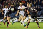 6 April 2018; Stuart McLoskey of Ulster is tackled by Sean Kennedy(L) and Duhan Van Der Merwe of Edinburgh during the Guinness PRO14 Round 19 match between Edinburgh and Ulster at BT Murrayfield in Edinburgh, Scotland.