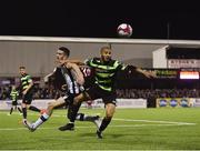 6 April 2018; Ethan Boyle of Shamrock Rovers in action against Michael Duffy of Dundalk during the SSE Airtricity League Premier Division match between Dundalk and Shamrock Rovers at Oriel Park in Dundalk, Louth.  Photo by Seb Daly/Sportsfile