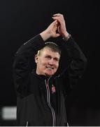 6 April 2018; Dundalk manager Stephen Kenny following his side's victory during the SSE Airtricity League Premier Division match between Dundalk and Shamrock Rovers at Oriel Park in Dundalk, Louth.  Photo by Seb Daly/Sportsfile
