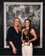6 April 2018; Lorraine Heskin, MD Gourmet Food Parlour, left, and Eimear Scally with her Gourmet Food Parlour LGFA HEC O’Connor Cup All Star Award at the Croke Park Hotel on Friday, April 6th. The Gourmet Food Parlour LGFA HEC Rising Stars and O’Connor Cup All Stars recognised the best performers from the GFP O’Connor Cup weekend, recently hosted by IT Blanchardstown and the GAA’s National Games Development Centre in Abbotstown. The Croke Park Hotel in Dublin, Jones' Road, Dublin. Photo by David Fitzgerald/Sportsfile