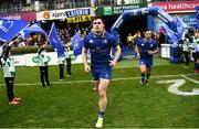 7 April 2018; Conor O'Brien of Leinster runs out ahead of the Guinness PRO14 Round 19 match between Leinster and Zebre at the RDS Arena in Dublin. Photo by Ramsey Cardy/Sportsfile