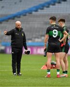 7 April 2018; Holy Trinity College coach Peter Canavan with Páuric Lagan, front, and Eoin Gallagher before the Masita GAA All Ireland Post Primary Schools Paddy Drummond Cup Final match between St Nathy's College Ballaghaderreen and Holy Trinity College Cookstown at Croke Park in Dublin. Photo by Piaras Ó Mídheach/Sportsfile
