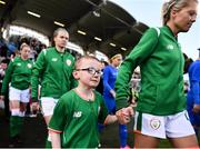 6 April 2018; Denise O'Sullivan of Republic of Ireland and her nephew Jack O'Sullivan, age 7, prior to the 2019 FIFA Women's World Cup Qualifier match between Republic of Ireland and Slovakia at Tallaght Stadium in Tallaght, Dublin. Photo by Stephen McCarthy/Sportsfile