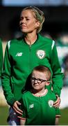 6 April 2018; Republic of Ireland's Denise O'Sullivan with her nephew Jack O'Sullivan, age 7, during the 2019 FIFA Women's World Cup Qualifier match between Republic of Ireland and Slovakia at Tallaght Stadium in Tallaght, Dublin. Photo by Stephen McCarthy/Sportsfile