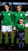 6 April 2018; Republic of Ireland's Denise O'Sullivan with her nephew Jack O'Sullivan, age 7, during the 2019 FIFA Women's World Cup Qualifier match between Republic of Ireland and Slovakia at Tallaght Stadium in Tallaght, Dublin. Photo by Stephen McCarthy/Sportsfile