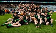 7 April 2018; Holy Trinity College players celebrate with the cup after the Masita GAA All Ireland Post Primary Schools Paddy Drummond Cup Final match between St Nathy's College Ballaghaderreen and Holy Trinity College Cookstown at Croke Park in Dublin. Photo by Piaras Ó Mídheach/Sportsfile