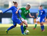 6 April 2018; Denise O'Sullivan of Republic of Ireland in action against Valentína Šušolová of Slovakia during the 2019 FIFA Women's World Cup Qualifier match between Republic of Ireland and Slovakia at Tallaght Stadium in Tallaght, Dublin. Photo by Stephen McCarthy/Sportsfile