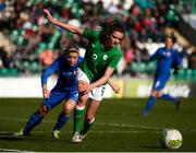 6 April 2018; Leanne Kiernan of Republic of Ireland in action against Patrícia Fischerová of Slovakia during the 2019 FIFA Women's World Cup Qualifier match between Republic of Ireland and Slovakia at Tallaght Stadium in Tallaght, Dublin. Photo by Stephen McCarthy/Sportsfile