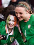 6 April 2018; Louise Quinn of Republic of Ireland with Bethany Meade, from Cobh, Co Cork, following the 2019 FIFA Women's World Cup Qualifier match between Republic of Ireland and Slovakia at Tallaght Stadium in Tallaght, Dublin. Photo by Stephen McCarthy/Sportsfile