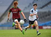 7 April 2018; Rioghan Meehan of St Ronan's College in action against Luke Tunney of Rice College during the Masita GAA All Ireland Post Primary Schools Hogan Cup Final match between Rice College Westport and St Ronan's College Lurgan at Croke Park in Dublin. Photo by Piaras Ó Mídheach/Sportsfile