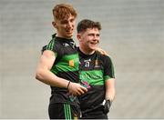 7 April 2018; Tiernan Mackle, left, and Seán McKenna of Holy Trinity College celebrate after the Masita GAA All Ireland Post Primary Schools Paddy Drummond Cup Final match between St Nathy's College Ballaghaderreen and Holy Trinity College Cookstown at Croke Park in Dublin. Photo by Piaras Ó Mídheach/Sportsfile