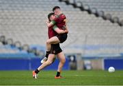 7 April 2018; St Ronan's College captain Jamie Haughey, right, and team-mate Tiernan Kelly celebrate after the Masita GAA All Ireland Post Primary Schools Hogan Cup Final match between Rice College Westport and St Ronan's College Lurgan at Croke Park in Dublin. Photo by Piaras Ó Mídheach/Sportsfile