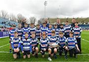 7 April 2018; The Blackrock College RFC team with Leinster players Isa Nacewa and Ed Byrne ahead of the Guinness PRO14 Round 19 match between Leinster and Zebre at the RDS Arena in Dublin. Photo by Ramsey Cardy/Sportsfile