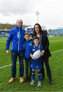 7 April 2018; Matchday mascot 9 year old Jonathan O’Donnell, from Coolmine, Dublin, with family ahead of the Guinness PRO14 Round 19 match bewteen Leinster and Zebre at the RDS Arena in Dublin. Photo by Ramsey Cardy/Sportsfile