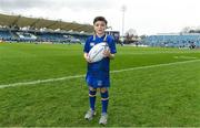 7 April 2018; Matchday mascot 9 year old Jonathan O’Donnell, from Coolmine, Dublin, ahead of the Guinness PRO14 Round 19 match bewteen Leinster and Zebre at the RDS Arena in Dublin. Photo by Ramsey Cardy/Sportsfile