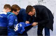 7 April 2018; Leinster players James Ryan and Jack Conan with supporters in Autograph Alley prior to the Guinness PRO14 Round 19 match between Leinster and Zebre at the RDS Arena in Dublin.  Photo by Sam Barnes/Sportsfile