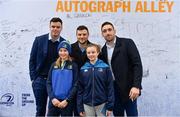 7 April 2018; Leinster players James Ryan, Robbie Henshaw and Jack Conan with supporters in Autograph Alley prior to the Guinness PRO14 Round 19 match between Leinster and Zebre at the RDS Arena in Dublin.  Photo by Sam Barnes/Sportsfile