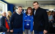 7 April 2018; Leinster players Jordan Larmour and Rhys Ruddock with guests in the Blue Room prior to the Guinness PRO14 Round 19 match between Leinster and Zebre at the RDS Arena in Dublin.  Photo by Sam Barnes/Sportsfile