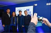 7 April 2018; Leinster players Luke McGrath,  Jordan Larmour and Rhys Ruddock with guests in the Blue Room prior to the Guinness PRO14 Round 19 match between Leinster and Zebre at the RDS Arena in Dublin.  Photo by Sam Barnes/Sportsfile