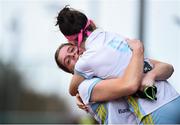 8 April 2018; Katie Mullan of UCD, left, and Bethany Barr celebrate following the Women's Irish Senior Cup Final match between UCD and Pegasus at the National Hockey Stadium in UCD, Dublin. Photo by David Fitzgerald/Sportsfile