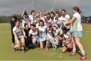 8 April 2018; UCD players celebrate following the Women's Irish Senior Cup Final match between UCD and Pegasus at the National Hockey Stadium in UCD, Dublin. Photo by David Fitzgerald/Sportsfile