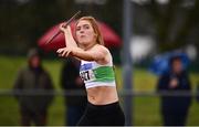 8 April 2018; Maebh Daly of Carraig-Na-Bhfear A.C. Co Cork, competing in the U19 Women's Javelin Event during the Irish Life Health National Spring Throws at Templemore in Co. Tipperary. Photo by Sam Barnes/Sportsfile