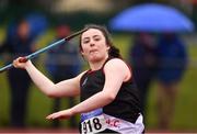 8 April 2018; Michaela Walsh of Swinford A.C. Co Mayo, competing in the Senior Women's Javelin Event during the Irish Life Health National Spring Throws at Templemore in Co. Tipperary. Photo by Sam Barnes/Sportsfile