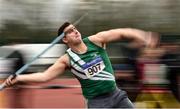 8 April 2018; Austin Lee of St. Joseph's A.C. Co Kilkenny, competing in the M35 Men's Javelin Event during the Irish Life Health National Spring Throws at Templemore in Co. Tipperary. Photo by Sam Barnes/Sportsfile