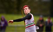 8 April 2018; Christian O'Connell of Limerick A.C. Co Limerick, competing in the U19 Men's Javelin Event during the Irish Life Health National Spring Throws at Templemore in Co. Tipperary. Photo by Sam Barnes/Sportsfile