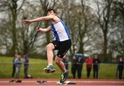 8 April 2018; Cathal Scanlon of Waterford A.C. Co Waterford, competing in the U17 Men's Javelin Event during the Irish Life Health National Spring Throws at Templemore in Co. Tipperary. Photo by Sam Barnes/Sportsfile