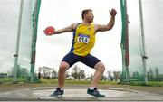 8 April 2018; Padraig Hore of Taghmon A.C., Co Wexford, competing in the U19 Men's Discus Event during the Irish Life Health National Spring Throws at Templemore in Tipperary. Photo by Sam Barnes/Sportsfile