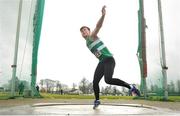 8 April 2018; Brian Lynch of Old Abbey A.C. Co Cork, competing in the U18 Men's Discus Event during the Irish Life Health National Spring Throws at Templemore in Co. Tipperary. Photo by Sam Barnes/Sportsfile