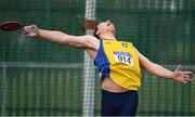 8 April 2018; Padraig Hore of Taghmon A.C. Co Wexford, competing in the U19 Men's Discus Event during the Irish Life Health National Spring Throws at Templemore in Co. Tipperary. Photo by Sam Barnes/Sportsfile