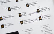 8 April 2018; A detailed view of a match programme showing some of the Kilkenny scorers, including TJ Reid, who scored 15 points, and was the man of the match, after the Allianz Hurling League Division 1 Final match between Kilkenny and Tipperary at Nowlan Park in Kilkenny. Photo by Piaras Ó Mídheach/Sportsfile
