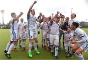 8 April 2018; Three Rock Rovers players celebrate following the Men's Irish Senior Cup Final match between Three Rock Rovers and Pembroke Wanderers at the National Hockey Stadium in UCD, Dublin. Photo by David Fitzgerald/Sportsfile