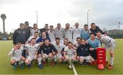 8 April 2018; Three Rock Rovers players celebrate following the Men's Irish Senior Cup Final match between Three Rock Rovers and Pembroke Wanderers at the National Hockey Stadium in UCD, Dublin. Photo by David Fitzgerald/Sportsfile