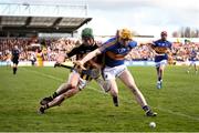 8 April 2018; Donagh Maher of Tipperary in action against Martin Keoghan of Kilkenny during the Allianz Hurling League Division 1 Final match between Kilkenny and Tipperary at Nowlan Park in Kilkenny. Photo by Stephen McCarthy/Sportsfile