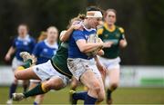 8 April 2018; Paula Fitzpatrick of St Mary's RFC is tackled by Katelyn Faust of Railway Union RFC during the Womens Division 1 League Final match between St Marys RFC and Railyway Union at Naas RFC in Naas, Co. Kildare. Photo by Ramsey Cardy/Sportsfile